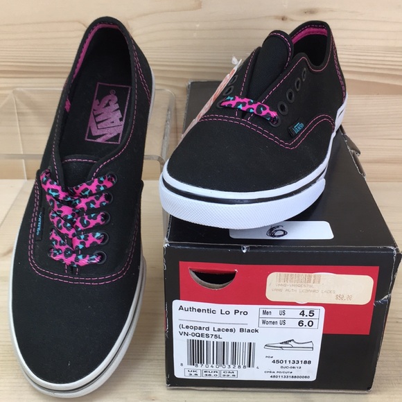 black authentic vans size 6